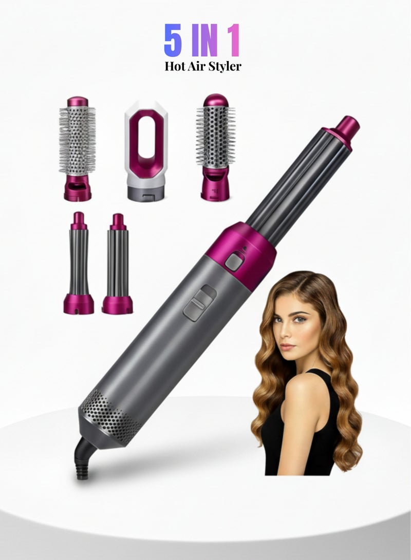 vexa pro 5 in 1 Hair Dryer & Styling Tool Set, Hot Air Brush, Curler, Straightener, Volumizer & Smoothing Tool, Multi-Function Hair Styler for Women - Image 1